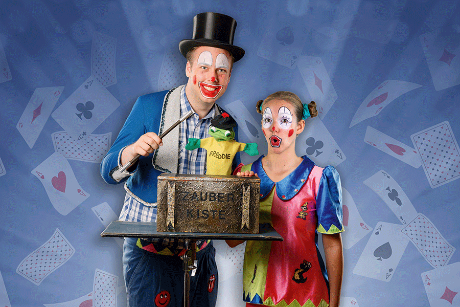 Bild für Der große Hopsini – Die Kinder-Zaubershow mit Clown Hops und Hopsi